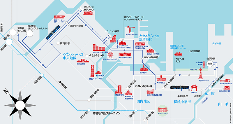 港湾蓝色巴士 线路图