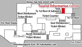 Mapa de la Oficina de información turística de Shin-Yokohama